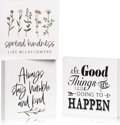 3 PCS Inspirational Wooden Box Signs by Decorunlimited