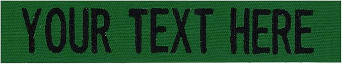 Custom Uniform Name Tapes Solid Colors. Kelly Green Fabric, 5 Inch Sew on by NORTHERNSAFARI