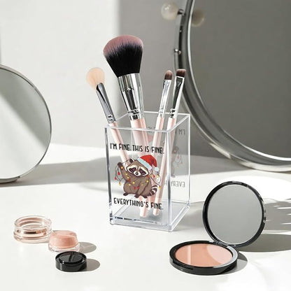 Vgrti I'm Fine This Is Fine Acrylic Cosmetic Pencil Pen Holder Cup, Funny - Image 3