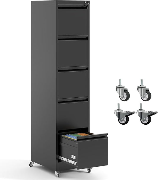 IKIMI 5 Drawer Locking File Cabinet by IKIMIMetalFurniture