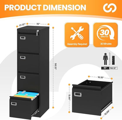 AFAIF 4 Drawer File Cabinet - Image 3