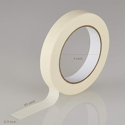 Lichamp Masking Tape 10 Pack General Purpose Beige White Color, 0.75 inch x 55 - Image 4