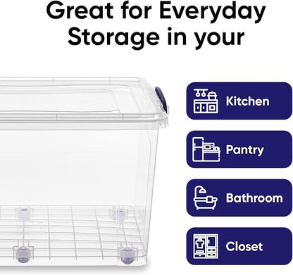 Superio Storage Bins with Lids, Stackable Totes, BPA Free, Odor Free, Organizer - Image 4