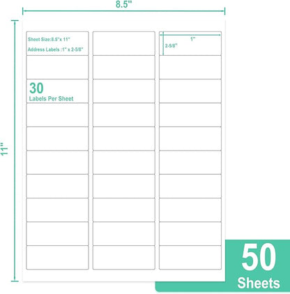 L LIKED Printable Address Labels, 500 Labels, 30 per Sheet, Mailing Labels - Image 2