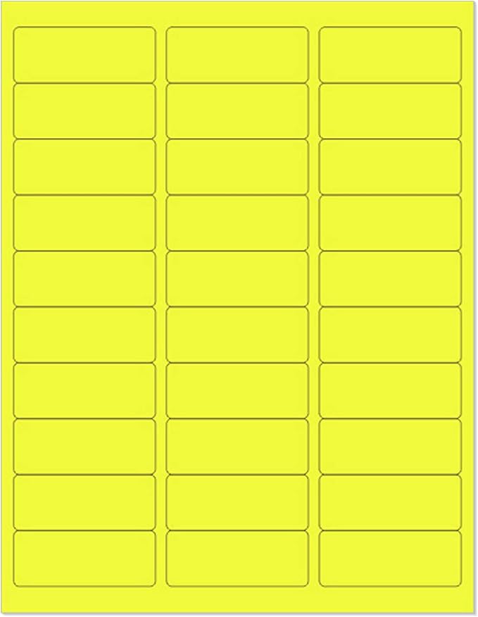 8-1/2 x 11" Neon Color High Light Fluorescent Labels by NextDayLabels