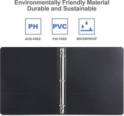 3 Ring Binder 1 Inch, ViVin Sturdy 1"-Round Ring Binder - Image 4