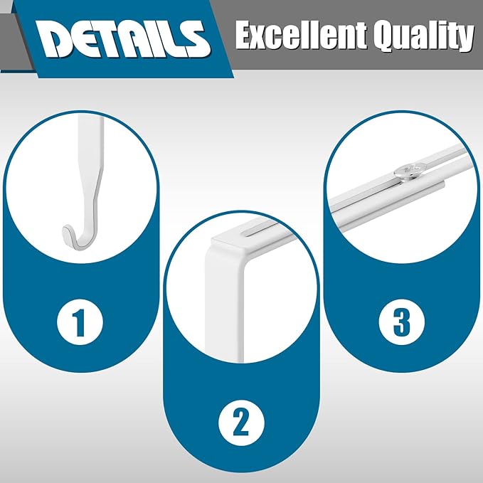 Amylove 8 Pcs Adjustable Cubicle Hanger Universal Partition Metal Cubicle Hooks - Image 4