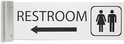 ALPHA DOG SIGNS Corridor Projecting Hallway Bathroom Sign, Left Arrow, by AlphaDog