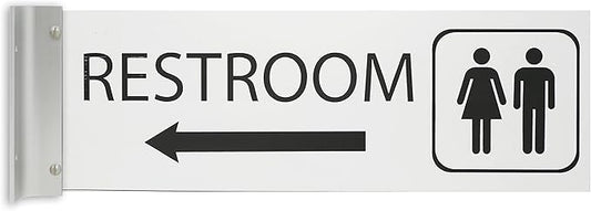 ALPHA DOG SIGNS Corridor Projecting Hallway Bathroom Sign, Left Arrow, by AlphaDog