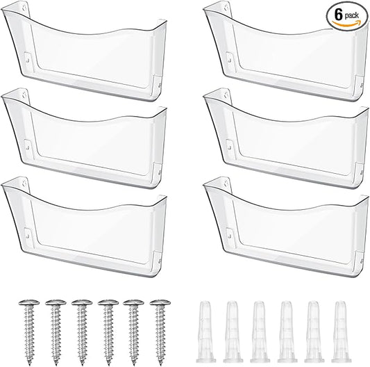 Colarr 6 Pack Expandable Pocket Wall File Holder Plastic Hanging Wall Organizer by Colarr