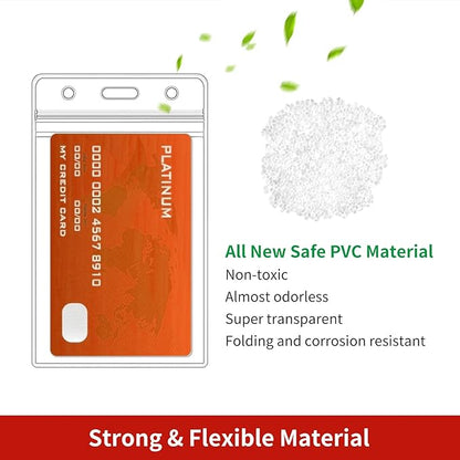 Turxayox 100 Pcs Clear ID Badge Holder, Vertical Plastic Name Tag Protector - Image 6