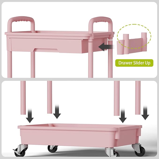 Sorgion 5 Tier Rolling Cart Organizer, Bathroom Cart Organizers - Image 5