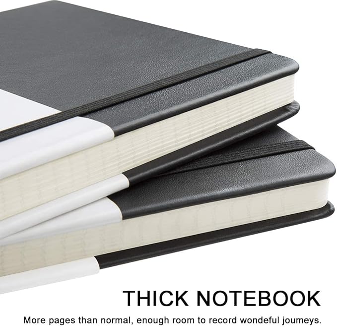 Huhuhero Lined Journal Notebook, 5 Pack Black Hardcover Notebooks - Image 6