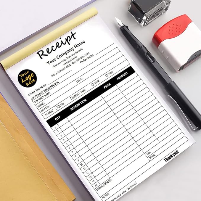 Personalized Invoice Book Custom 2 Part/3 Part Receipt Book Quote Estimate - Image 3