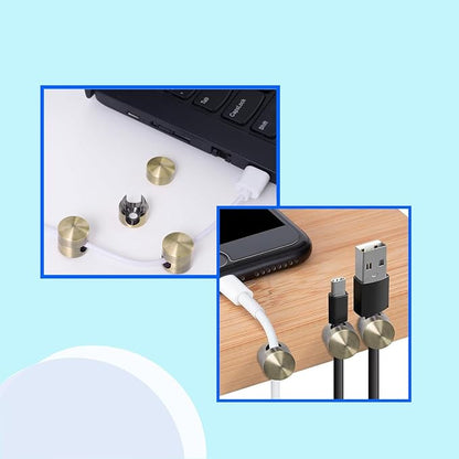 6 Sets Charger Cord Holder, Antique Copper Color Metal Adhesive Cable - Image 3