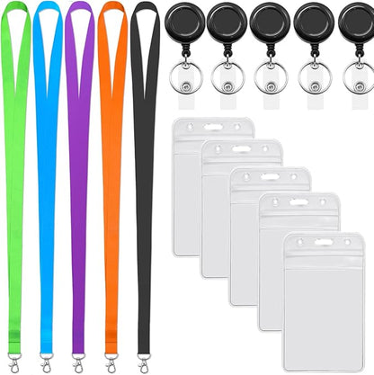 YOUOWO 5 Pack 5Colours Lanyards - Image 5