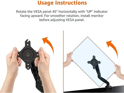 Amazon Basics Gas Spring Single Computer Monitor Arm Mount, Adjustable - Image 2