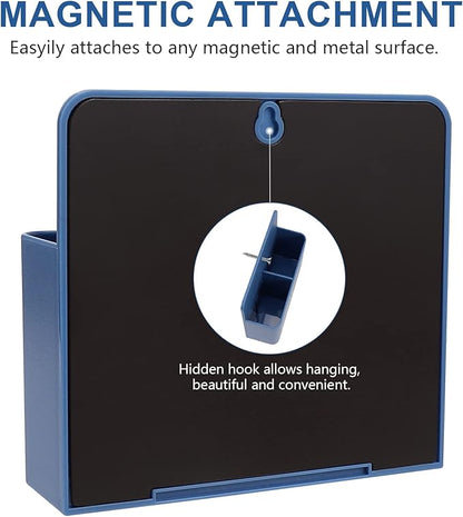 Blue Magnetic Dry Erase Marker Holder, Pencil Storage Cup - Image 4
