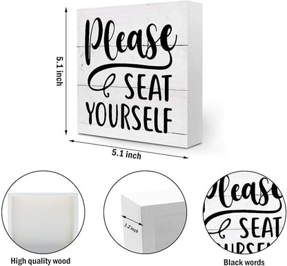CQM 2 PCs Funny Bathroom Decor, Humorous Bathroom Decorative Sign, Rustic - Image 2