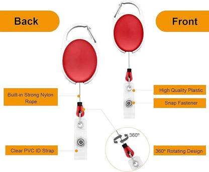 Fushing 20Pcs Retractable ID Badge Holders ID Badge Reels - Image 3