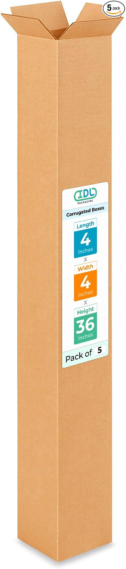 Tall Moving & Shipping Boxes 4 x 4 x 36 inches by IDLPackaging