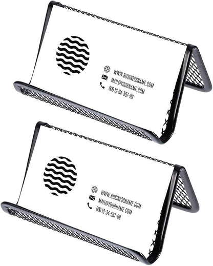 Chiyuehe Black Metal Mesh Business Card Holder Desk Business Card Organizer - Image 5