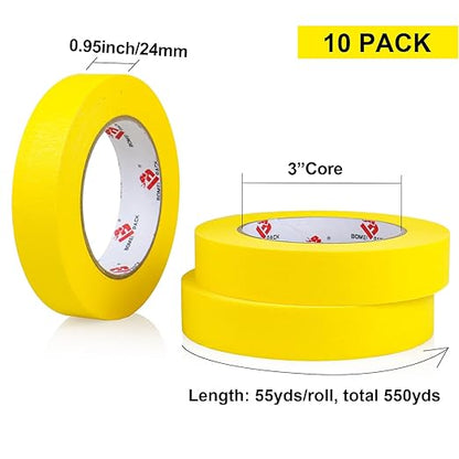 BOMEI PACK Yellow Painters Tape 1 Inch Bulk - Image 2