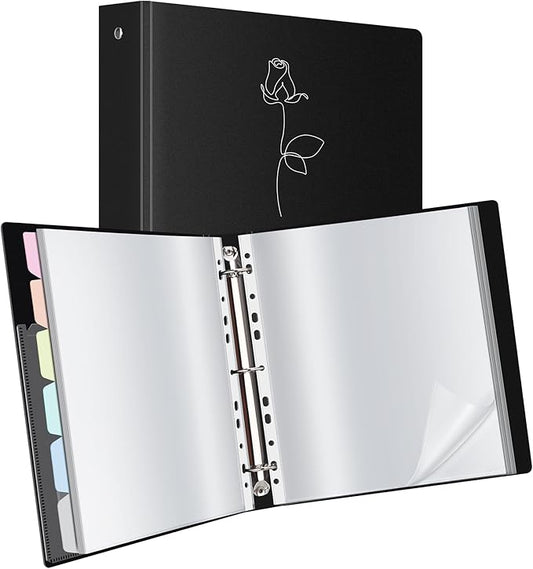 Uquelic 50-Pocket Binder with Plastic Sleeves by Uquelic