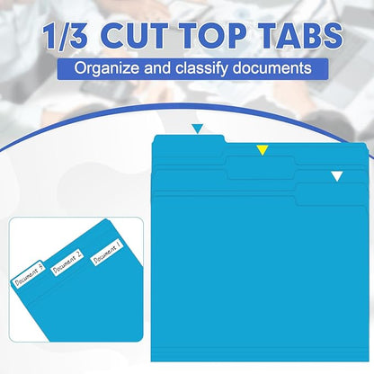 File Folder, HERKKA 120 Pack 1/3 Cut Tab File Folders, File Folders Great - Image 3