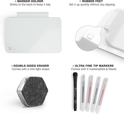 TOWON Small Glass Dry Erase Board, Desk White Board - Image 4