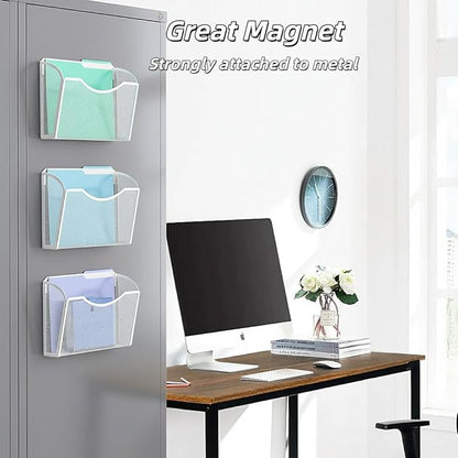 MINDEPOT Magnetic Wall File Organizer, Hanging Wall Mounted File Folder Binder - Image 7