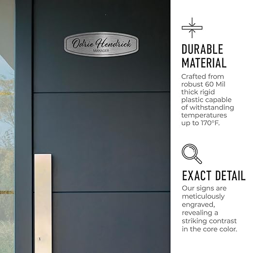 Custom Wall or Door Sign, Personalized Round Plaque Engraved Message - Image 3