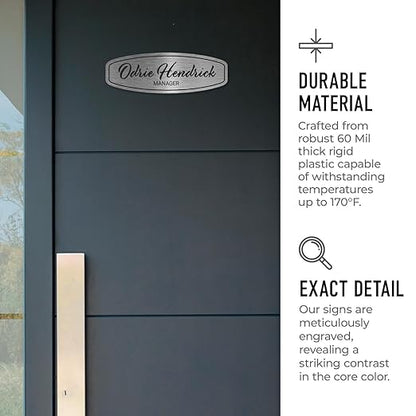 Custom Wall or Door Sign, Personalized Round Plaque Engraved Message - Image 3