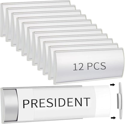 Therwen 12 Pcs Aluminum Office Name Plate Holder by Therwen