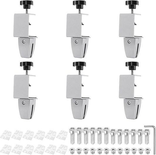 PATIKIL 6 Pcs 1/8"to 1/2" Adjustable Desk Divider Partition Clips, Aluminum by PATIKIL
