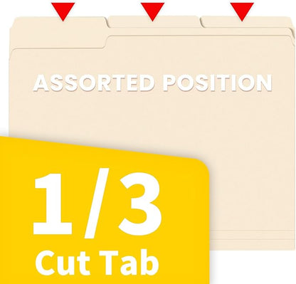 SUNEE Manilla Folders Letter Size, 250 Per Box, 1/3 Cut Tab - Image 5