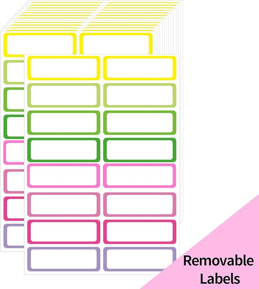 STARLIBOO Removable Labels, Removable Colored Labels Stickers, 1x3 Inch by STARLIBOO