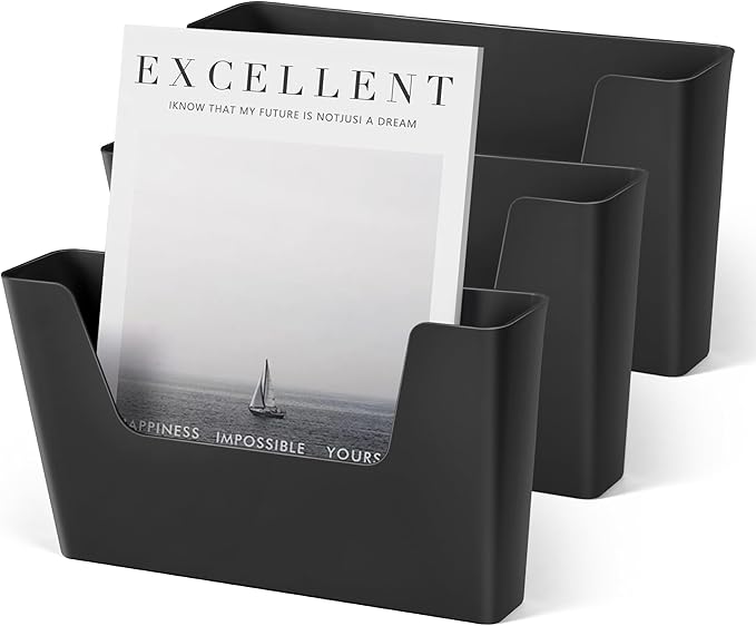 YOHOM No Drilling File Holder Wall Mails Magazines Organizer Adhesive Door Mount by Yohom