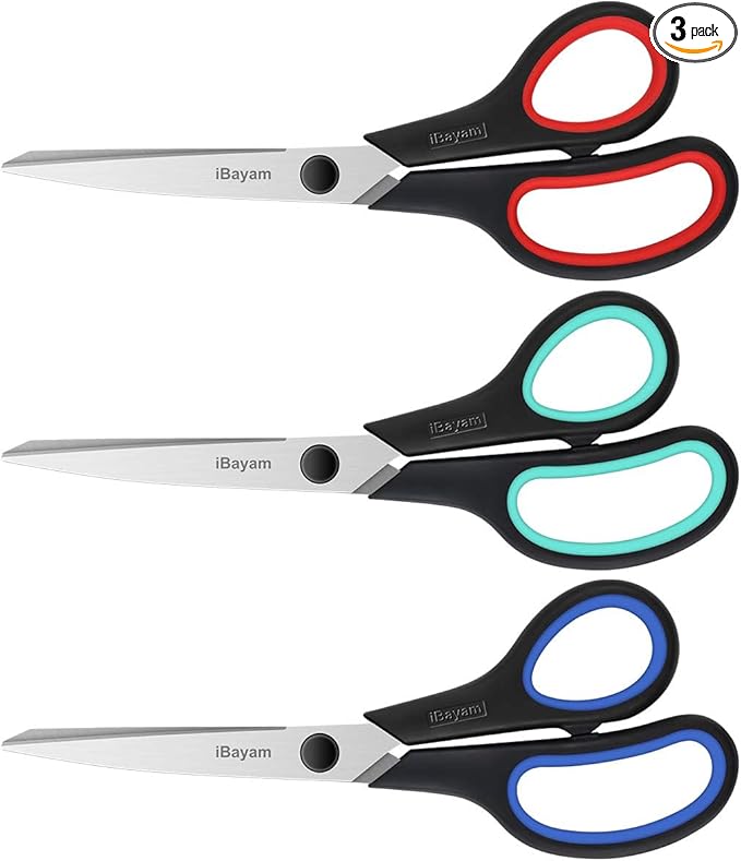 3-Pack 8" Heavy Duty Scissors by iBayamDirect