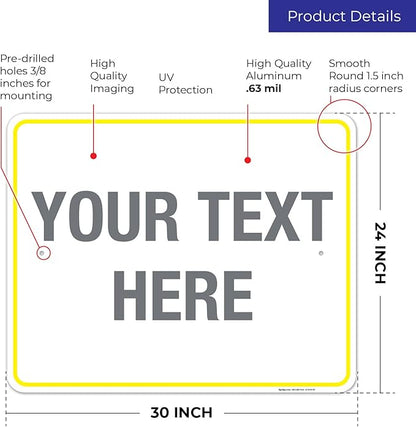 Personalized Custom Customize for Office, Delivery Yellow Sign, 24x30 Inches - Image 3