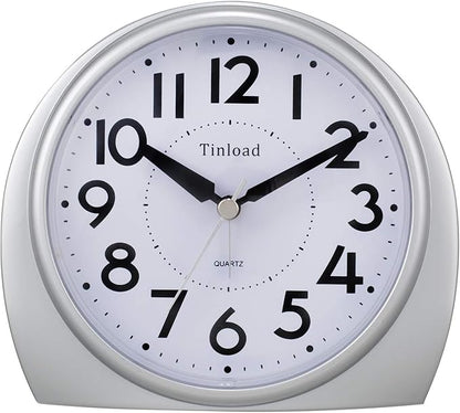 Tinload 5.5" Large Analog Alarm Clock Silent Non Ticking, Gentle Wake, Beep by Tinload