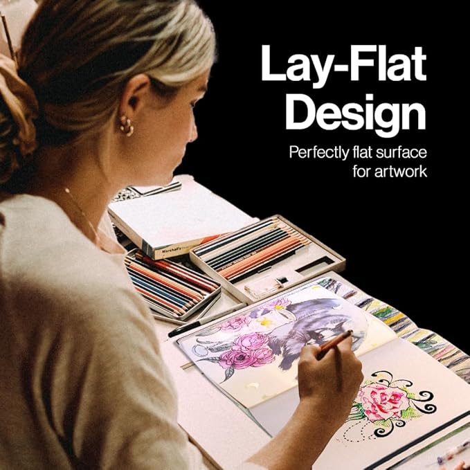 Landscape-Shaped Sketchbook, 8.25 x 11.25 inches, Lays Flat Flexible Sketch Book - Image 4