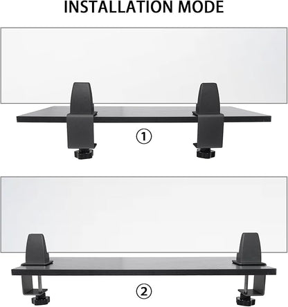Heavy Duty Sneeze Guard Clamp For 0.1" to 1" Thick Panel, Desk Partition - Image 2