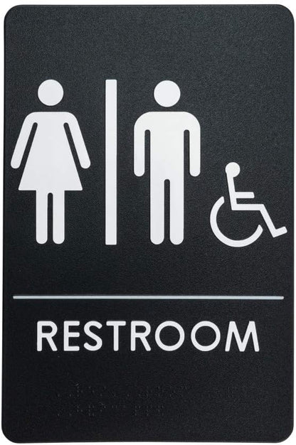 Men's/Women's Restroom Sign for Handicap Accessible Restroom ADA-Compliant by RockRidge