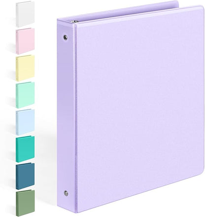 BinderX Extra Durable 3 Ring Binder, Round Rings 1 Inch Binder, Fits 175 Sheets by Sooez