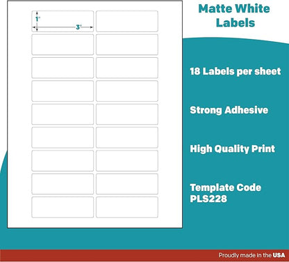 Premium Label Supply White Sticker Address Labels – 3" x 1" – Laser/Inkjet - Image 4