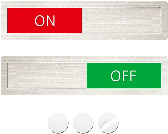 LoYinLo On Off Sign, Stainless Steel, Slider Door Indicator, Minimalist Style by LoYinLo