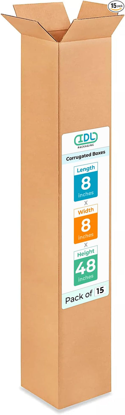 Tall Moving & Shipping Boxes 8"L x 8"W x 48"H by IDLPackaging