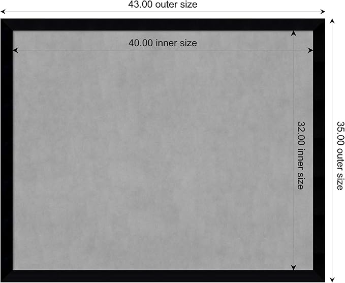 Amanti Art Black Framed Magnetic Board 35x43 X-Large Vision Board - Image 3