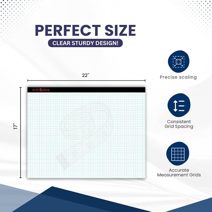 AUKSales TOP Sturdy Graph Desk Pad, 1/4 Quad Grid, 50 Sheets Per Pad, 80 GSM - Image 3
